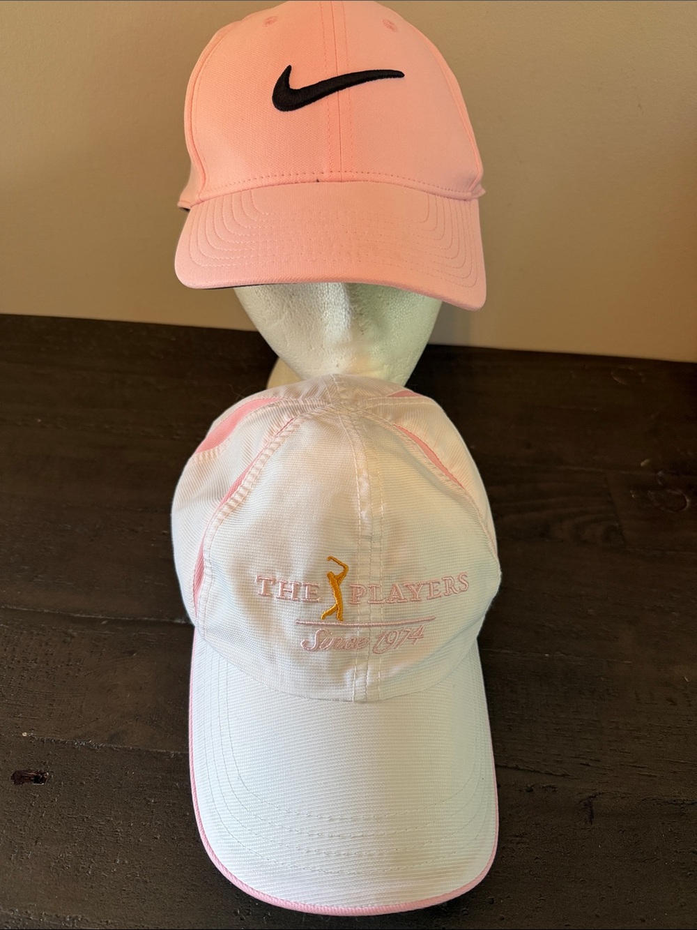 The Players and Nike Pink Golf Hats Set of 2 S/M Adjustable